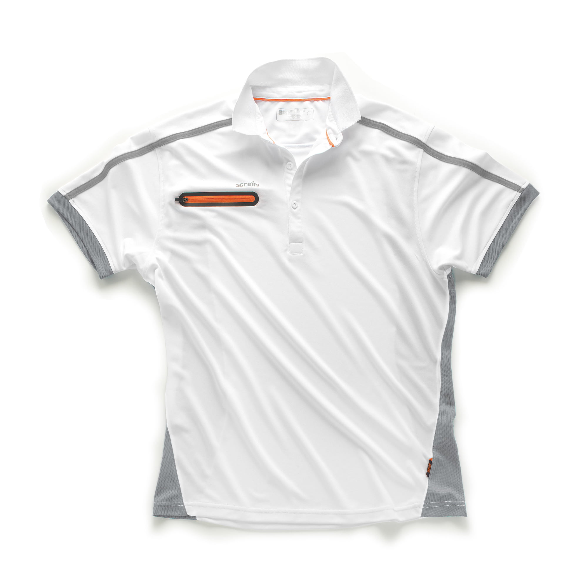 Scruffs white and grey short sleeve polo